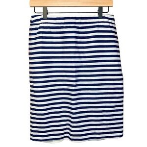 J. Crew Navy and White Striped Pencil Skirt